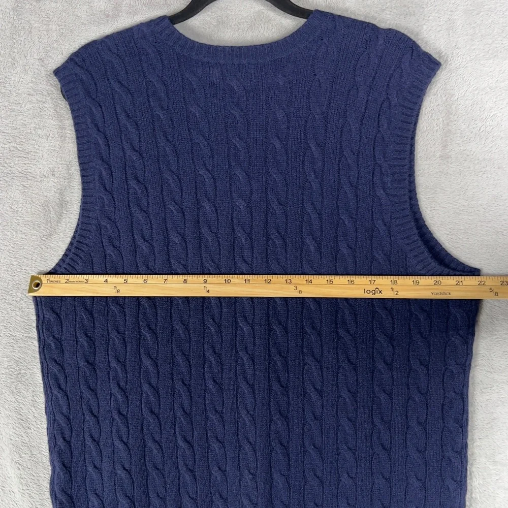 Polo‎ Ralph Lauren Cable-Knit Wool Cashmere V-Neck Sweater Vest Men’s XL Navy